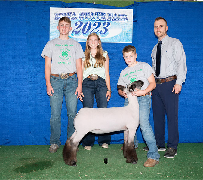 Reserve Division 1, 5th overall<br />
Iowa State Fair 4-H Commercial Ewe Show 