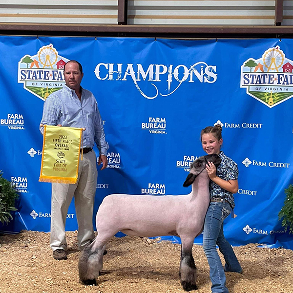 5th Overall Market Lamb<br />
Champion division 6<br />
Virginia State Fair